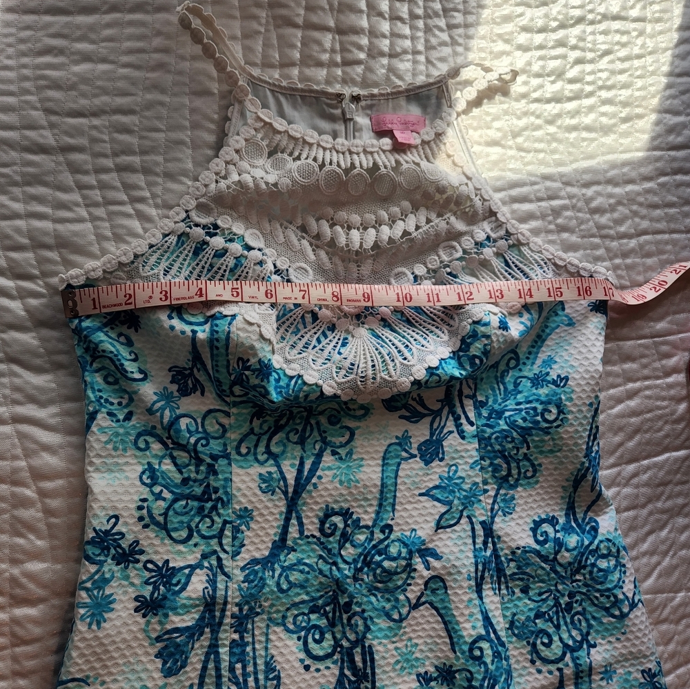 Lilly Pulitzer Blue and White Halter Dress - Picture 8 of 11